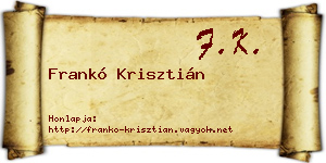Frankó Krisztián névjegykártya