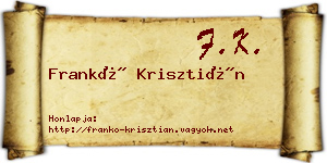 Frankó Krisztián névjegykártya