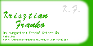 krisztian franko business card